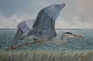 "Heron Over<br/> Darien Marsh"