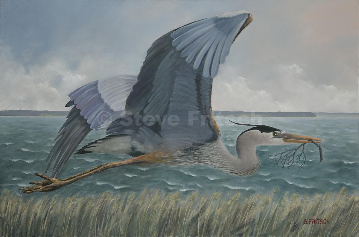 "Heron Over<br/> Darien Marsh"