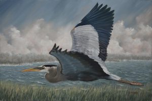 "Heron Over Field"