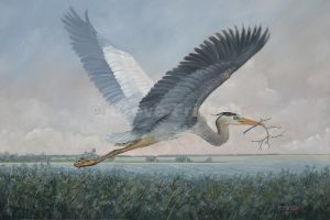 "Heron Over<br/> Sheffield Island"